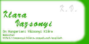 klara vazsonyi business card
