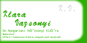 klara vazsonyi business card